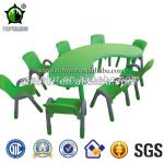 School furniture Kidney shape kids study plastic table and chair-E003