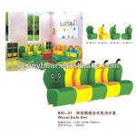 Nursery School Children Sofa Series Worm Design Sofa Set Enviromental And Comfortable High Quality And Low Price-B92-01