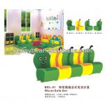 Nursery School Children Sofa Series Worm Design Sofa Set Enviromental And Comfortable High Quality And Low Price