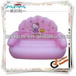 pink long air sofa for girls, inflatable kids dual sofa