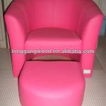 mini children pink leather sofa and stool,kids leather sofa and stool-LG08-S065P