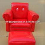 fireproof kids leather sofa and ottoman,child sofa and stool-LG06-S111
