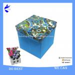 One Oversized Storage Ottoman Foot Foldable Storage Stool with Printed Organzer