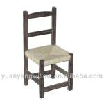 Children wood stool and chair with rush cushion for child furniture