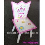 HT-PRTC001 beautiful pink wooden Princess chairs with round legs for kids indoor in 2014 NEW PRINCESS DESIGN