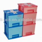 DOUBLE LAYERS PLASTIC CABINET/PLASTIC DRAWER/BUILDING BLOCK DESIGNED--NEW ITEMS!-LX270/L269