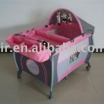 Simple Canopy Pink Baby Bed With Toys