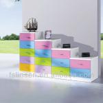 Colorful kids room cabinets designs for storage