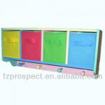 children wooden storage cabinet with 3 non-woven drawers-QX12051
