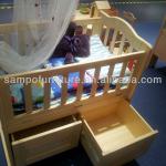 nature color solid wood baby bed