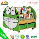 HAIJILUN Hot Sale Lovely Wood Kids Frog Green Bookcase HJL-CG013