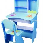 Wooden children adjustable learning desk with chair set for boys