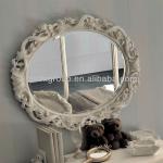 French style luxury wood graven kids elliptical large mirror--BG700019