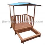 Wooden Kids Sandpit with Sun Shade Canopy / Sandbox for Children Play