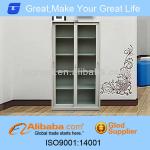 metal file cabinet with sliding glass door