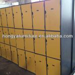 Wooden locker with metal frame, school locker, library locker