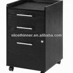Black File Cabinet with wheels Cabinet with lock-