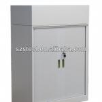 Metal tambour door cabinet with plant box white color