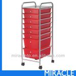 8 -PP Red Drawer Office Storage Drawer Trolley-1768S2R