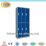 Powder coated six compartments steel locker