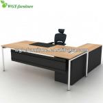 L Shape Modern Office Desk With Steel Frame-WGT-DT101