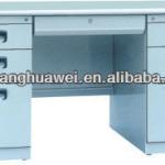 Steel office desk/ metal computer table with double cabinets