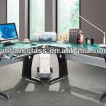 computer desk irregular shaped glass-YF-L01