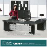 Black executive office table and desk PT-05