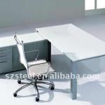 L-Type Office Table with Metal Mobile Caddy