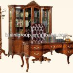 American antique design soild wood office desk set;American wooden office furniture,Classical office desk sets(BG600029)