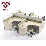4 People Seat T Shape Wood Office Partition-MGC-001