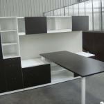 open workstation manager director office use workstation with wire management wardrobe bookshelf wooden office desk-VICTOR