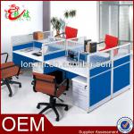 four people seat half glass aluminium partition office screen workstation melamine cubicle partition office workstation