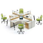 Mordern office workstation with side cabinets IC001