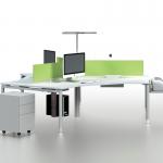 Hot sell mordern design open space desking system office workstation table with screen partition and round metal leg-Neat Series