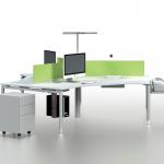 Hot sell mordern design open space desking system office workstation table with screen partition and round metal leg