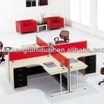 Hot selling L-shape office cubicle partition design for 4 person