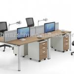 4 person office desk with desk screen