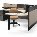 Single Seat Office Clerk Cubicle With Fixed Pedestal