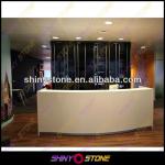 2014 New Design High-End Curved Style Acrylic Solid Surface Reception Counter