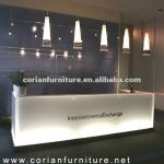 CT-136 new design led backlit corian reception desk