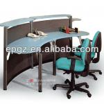 Cheap cured wooden salon reception desk, beauty salon reception desk, used reception desk salon reception desk