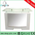 white glass modern reception counter