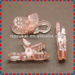 Clear Plastic Pacifier Clips / Suspender Clips with Gripping Teeth for Toy Holder Clip