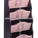 MDF wooden magazine racks/ wooden newspaper racks/pink four layers magazine holder-28-058