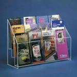 9 pockets clear acrylic brochure display stand