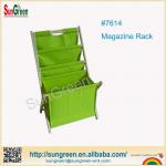 magazine rack with wooden frame