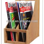 2 Compartments Bamboo Magazine Rack