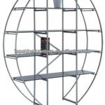 Style steel book and magazine rack with glass shelves