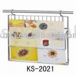 HANGING CHROME WIRE BOOK HOLDER FOR KITCHEN